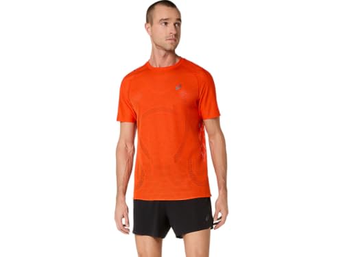 ASICS Men's METARUN SS TOP Running Apparel, L, Cherry Tomato