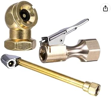 BingSnow 30 Pack Heavy Duty Brass Air Chuck Set - 1/4 Inch Closed Ball Air Chuck, 1/4 Inch FNPT Dual Head Air Chuck and Closed Flow Tire Chuck Use for Inflator Gauge Compressor Accessories