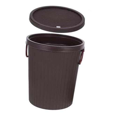HEALLILY Cubo de drenaje grueso para heces de té con tapa, material de polipropileno, cubo de basura para cocina, sala de estar, oficina, compost, cubo de basura con filtro integrado para separación