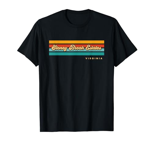Vintage Sunset Stripes Stoney Brook Estates, Virginia T-Shirt