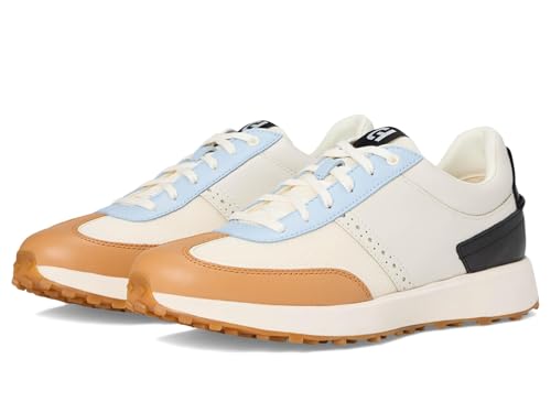Cole Haan Women's Grand Crosscourt Medow Runners, Ivory/Leather/Sky, 7.5-B US