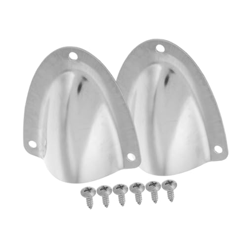 Yardwe Stainless Steel Vent Cover Set 2pcs Flat Rv Boat Automotive Roof Tank Air Vent Plate Grille