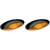 Lumitronics RV LED Euro-Style Porch Light, Amber Lens (Black) (Pack of 2)