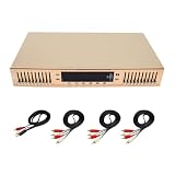 Toplionace Equalizzatore Stereo Digitale HD 220V HIFI, Equalizzatore Preamplificatore EQ898 Equalizzatore USB Integrato Bluetooth Home Stage Doppio 10 Segmenti (EQ898, Oro)