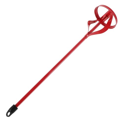 ANDRESLAD Varilla para agitar masilla en polvo paleta de cubo Perforar lodo Mezclador de pintura Agitador de pintura hormigoneras varilla mezcladora de pintura acero rojo Reutilizable