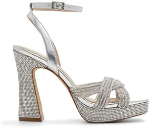 ALDO Women's Glimma Heeled Sandal, Silver, 8.5 | Image 3