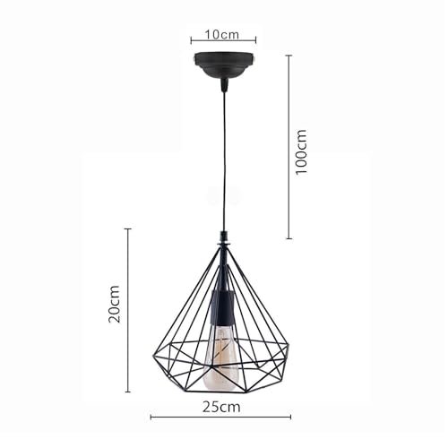 Image of Lexton Diamond Cluster Pendant Light, Home Decor Items, Hanging Ceiling Decorative Chandelier Home, Living Room, Indoor Outdoor Jhumar Lighing, 40 Watts,(Bulb Not Included, Black)