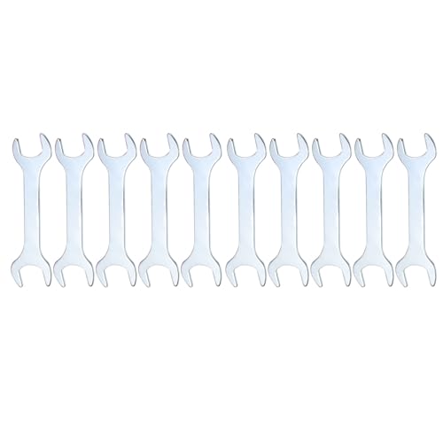QUARKZMAN 10 Pezzi Chiave Doppia Aperta Sottile 17mm x 19mm Metrica Super Sottile Testa Piatta Chiave Aperta Zincata per Riparazione Auto Montaggio Mobili