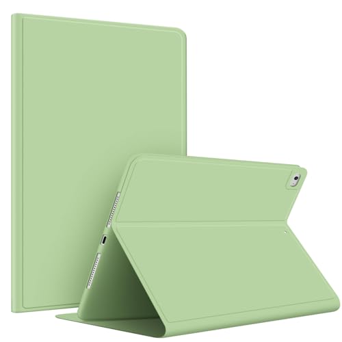 VAGHVEO Funda para iPad 9.7 Pulgadas 2017/2018, iPad Air/Air 2 Smart Case a Prueba de Golpes [Auto-Sueño/Estela], Flexible Suave TPU Cubierta Trasera Cover Protectora para iPad 5/6th, Verde Claro