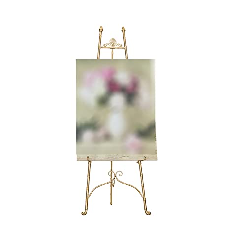 Chevalet d'art portable en métal or de 120 cm au design chic et robuste