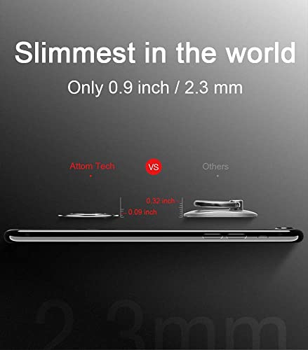 World's Slimmest Phone Ring Holder,Attom Tech Ultra Thin Cell Phone Ring Stand For Magnetic Car Mount Hook - Compatible For Iphone X 8 7 Plus 6S 6 5S 5 Se,Galaxy S8 S7 S6 Edge,Note 8 5 (Black) #TOP1