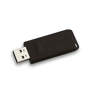 Verbatim Slider USB-Stick Drive 32 GB, USB 2.0, USB Speicherstick, für Laptop Notebook Ultrabook TV Autoradio, USB 2.0 Stick, Datenstick mit Schiebemechanismus, Schwarz