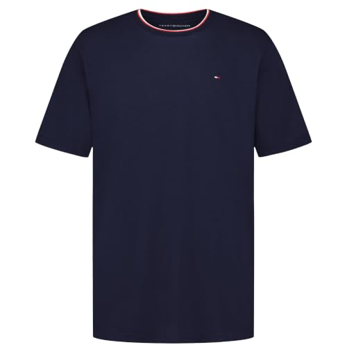 Tommy Hilfiger Boys' Short Sleeve Ringer Crew Neck T-Shirt, Soft, Comfortable, Relaxed Fit, YD Navy Blazer, 10-12 - image 1