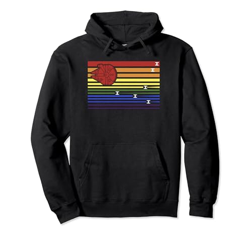 Sweat à capuche Millennium Falcon et Tie Fighters Rainbow Star Wars