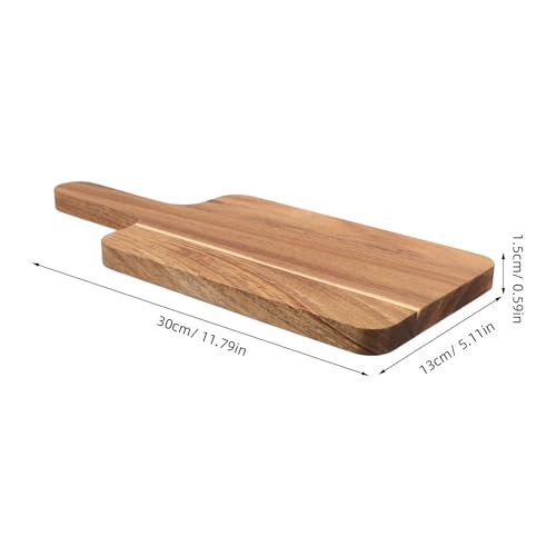Tabla de cortar de madera rústica de doble cara con mango largo para carnes 3