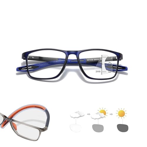 Genérico Gafas De Lectura Presbicia Fotocromaticas Con Filtro De Luz Azul Gafas De Presbicia Con Zoom Inteligente Gafas Presbicia Ultraligera Antiazules(Azul,2.0x)