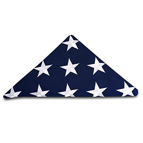 Folded Memorial Flag American US Cotton Flag 5x9.5 FT