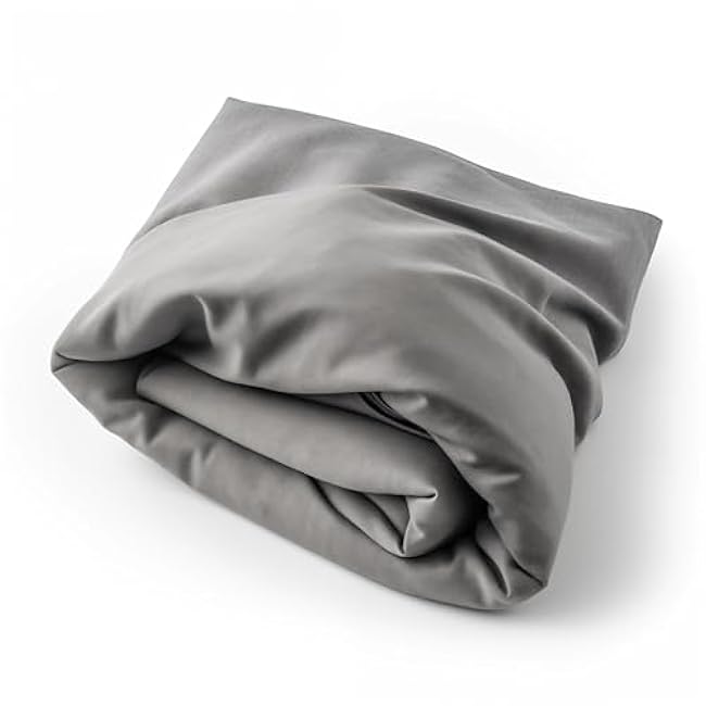 QUEEN ROSE Pregnancy Body Pillow Replacement Cover, 65 Inch U Shaped Solid Maternity Pillowcase, Cooling Silky Jersey, Grey, Cover Only