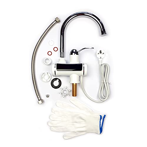HOGART Elektrische Wasserhahn mit Durchlauferhitzer 230v für Küche, Garten, Bad, Wohwagen, Camping, Smart Heater, Armatur mit Sofortiger Warmwasserbereiter, Warmwasserhahn, Küchenarmatur, Wasserboiler