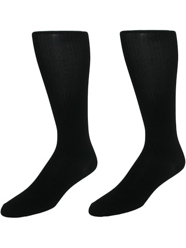 Jefferies Socks Men's Microfiber Over the Calf Dress Socks (2 Pair Pack), Black4