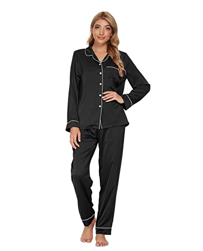 GOSO-Pyjama-en-satin-pour-femme-Motif-floral-a-manches-longues-et-short-Vetement-de-nuit-doux