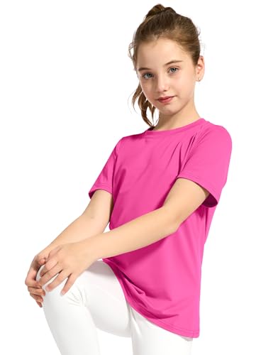 Image of KEREDA Girls Athletic Shirts Quick Dry T Shirts Summer UPF 50+ Tops 3 Pack