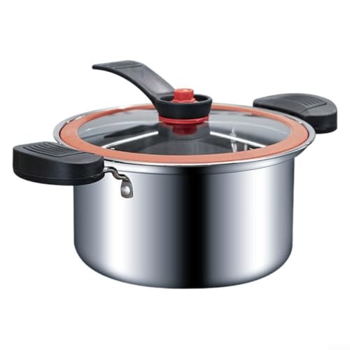 TDCuizent Olla a presión de acero inoxidable de 3,5 L con interior antiadherente para una cocción rápida y nutritiva, olla multifuncional para cocinar al vapor y cocinar lentamente para fuego abierto