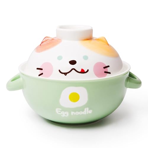 Thousanday ceramic ramen bowl with lid
