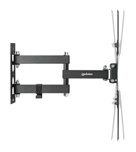 Image of Manhattan Full Motion TV Wall Mount - Articulating Arm for 23-55 TVs, Space-Saving Design, +90 Swivel & Cable Management, Durable Steel - 462624