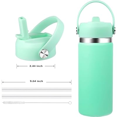 FLORAPELL Straw Lid for Hydro Flask Wide Mouth Water Bottles, Top Lids with Straw Compatible with Hydro Flask 32 40 oz, Replacement Cap Wide Mouth Accessories Flip Lid Flex Handle