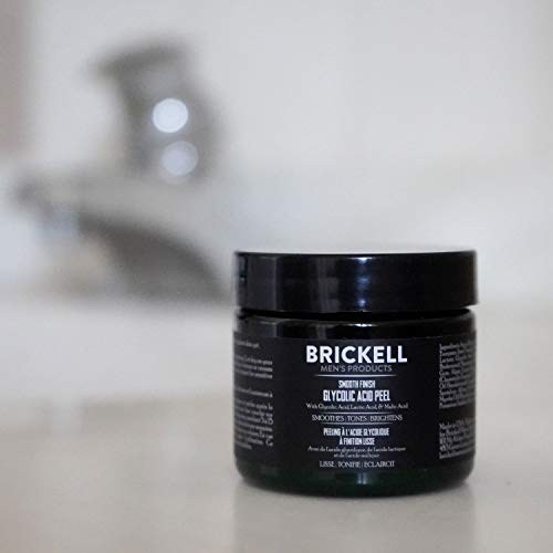 Brickell Men's Smooth Finish Glycolic Acid Peel For Men, Natural and Organic, Anti-Aging Peel for Wrinkles, 2 Ounce, Scented