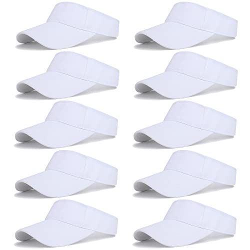10 Pcs Kids Sun Visor Hats Boys Girls Athletic Sports Visor Adjustable UV Protection Beach Visor Fit 6 to12 Years Old