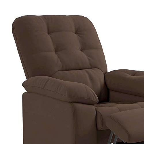 Poltrona Do Papai Reclinável Suede Veludo Estoril Marrom