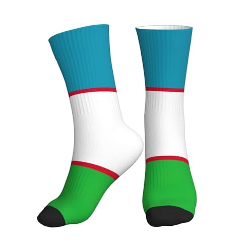 FMASWEQ Chaussettes athlétiques imprimées drapeau de la République d'Ouzbékistan, chaussettes de travail, idéales pour la course, la randonnée ou le travail, 1 noir, Taille unique