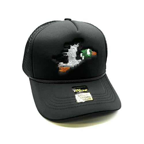 Hat Zone Mens and Womans Mesh Trucker Snapback (Curved Brim) (US, Alpha, One Size, Duck Hunt Black)
