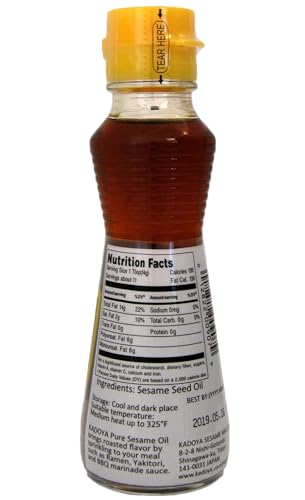 Kadoya Pure Sesame Oil 163ml | Rich Toasted Aroma & Bold Nutty Flavour | Premium Japanese Oil for Stir-Fries, Dressings, Marinades & Dipping Sauces