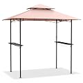 Raxmolo 8x5FT Grill Gazebo, Outdoor Patio Barbecue Gazebo Shelter with 2 LED Lights, Double Tiered BBQ Gazebo with 2 Side Shelves, 8 Hooks, Bottle Opener for Patio, Garden, Beach, Backyard