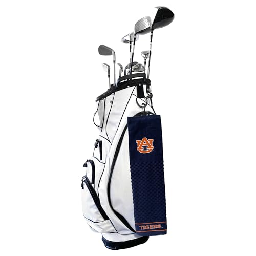 Image of Team Golf NCAA Auburn University Tigers Embroidered Golf Towel Embroidered Golf-Towel, Checkered Scrubber Design, Embroidered-Logo (Pack of 6)