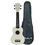 Vault UK-003 Concert Colourful Ukulele 23 Inch with Gig Bag - White