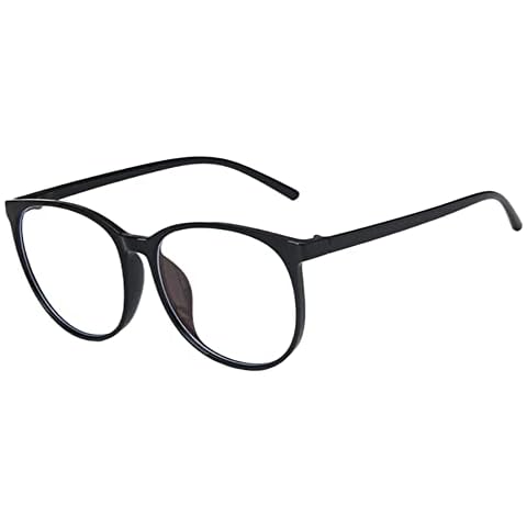 Shiratori New retro Blue Light Blocking Glasses Round Nerd Eyeglasses Frame Anti Blue Ray Computer Game Glasses (Bright black) Cover