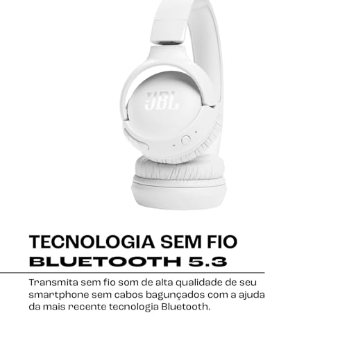 JBL, Fone de Ouvido On-ear, Headphone, Tune 520BT, Sem Fio - Branco - Imagem 4