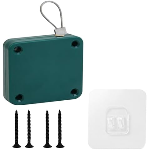 SHIMIDO Upgraded Punch-Free 1000g Automatic Screen Door Closer, Storm Door Closer, Sliding Screen Auto Door Closer with Steel Drawstring for Bathroom, Bedroom, Studyroom, etc. (Green) Cover