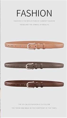 Belts for women, Waist Belt Women's Waist Belts Alloy Pin Buckle Adjustable Belts Pure Cowhide Dress Belt Simple and Versatile(Black,110cm)4