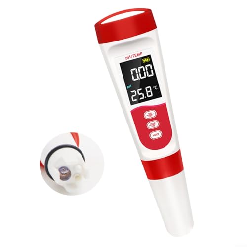 Pluma probadora de agua 2 en 1 con electrodo de vidrio desmontable, mide pH y temperatura, adecuado para acuicultura, piscinas y monitoreo de agua con pantalla LCD transparente