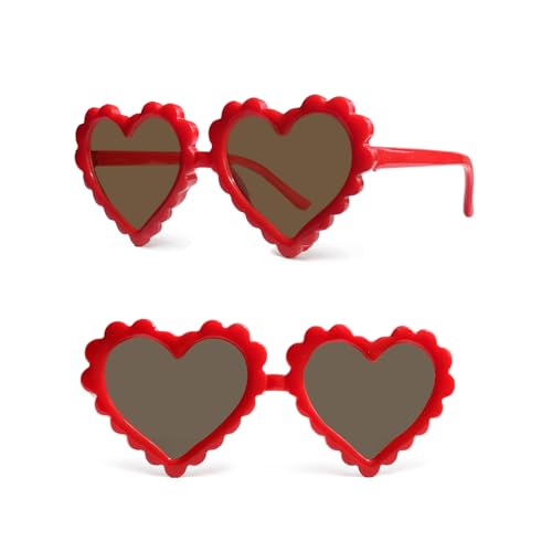 YHTCC 2 PCS Red Heart Sunglasses Heart Glasses Kids Glasses 
