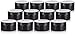 Black PET Plastic (BPA Free) Refillable Low Profile Jar - 8 oz (12 Pack) + Spatulas and Labels