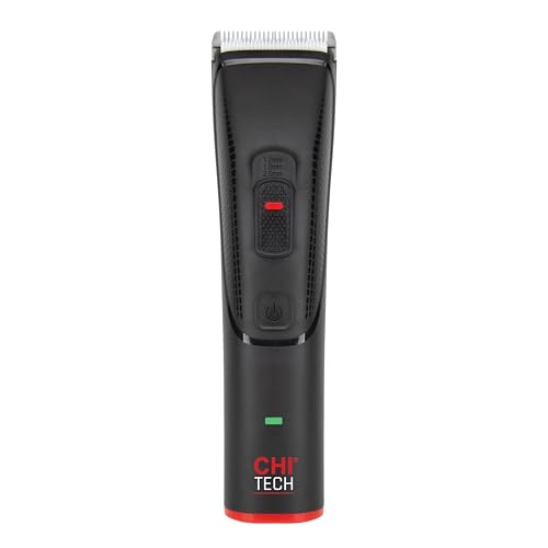 CHI Tech Cordless Precision Clipper, Wireless Hair Clipper for Precision Styling, Smooth Grip & Stainless Steel Blades, Includes 4 Guard Attachments
