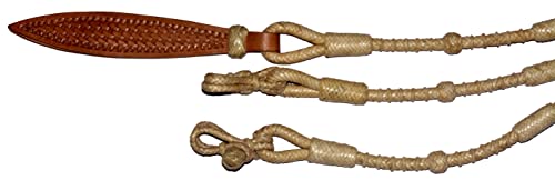Natural Rope with Knots Raw Hide Leather Horse Tack Hand-Braided Romal Romel Reins Hand Made Plain 8.5 Ft Rein, appx 56' Romel Ranch Rope