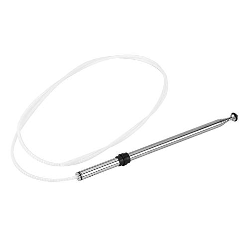 Antenne d'autoradio, MAGT 1Pc argent en acier inoxydable AM ​​/FM mât d'antenne radio d'origine standard voiture de remplacement antenne électrique compatible pour LS400/GS300/ES300/LS430/SC400 86337-