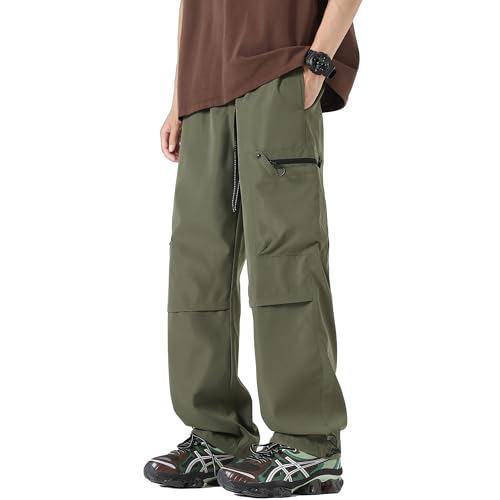 XYXIONGMAO Men's Multi Pocket Black Streetwear Sweatpants Techwear Cargo Pants Hip Hop Loose Baggy Casual Tactical Pants